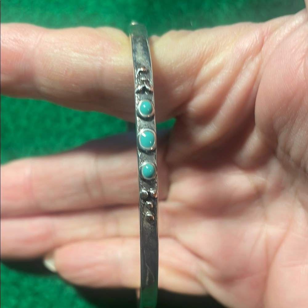 Silver and Turquoise Bangle Bracelet